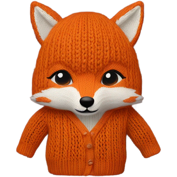 Knit sweater with fox emoji