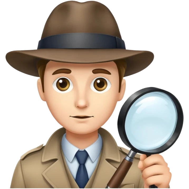 detective with magnifying glass and hat emoji