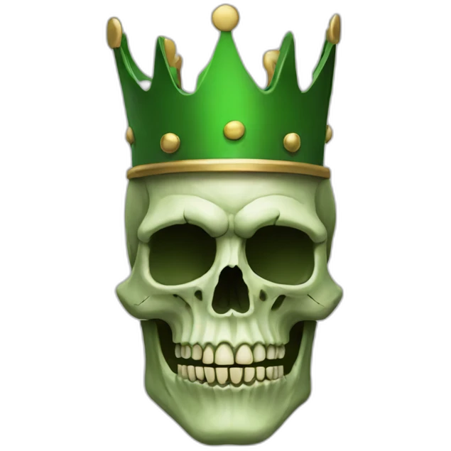 Skull green king emoji