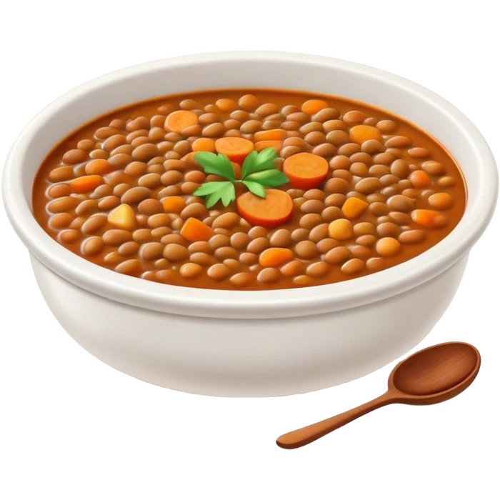 Cinematic Realistic Dal Dish Emoji, featuring a hearty lentil stew with aromatic spices rendered with lifelike textures and warm, comforting lighting. emoji