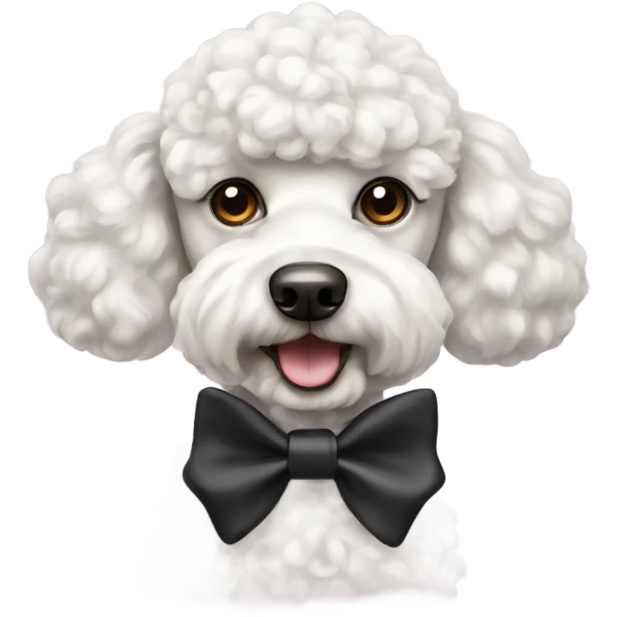 White poodle with bow tie emoji