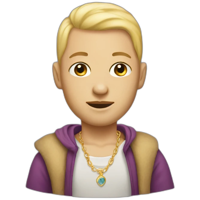 blonde bald with beard and earings emoji