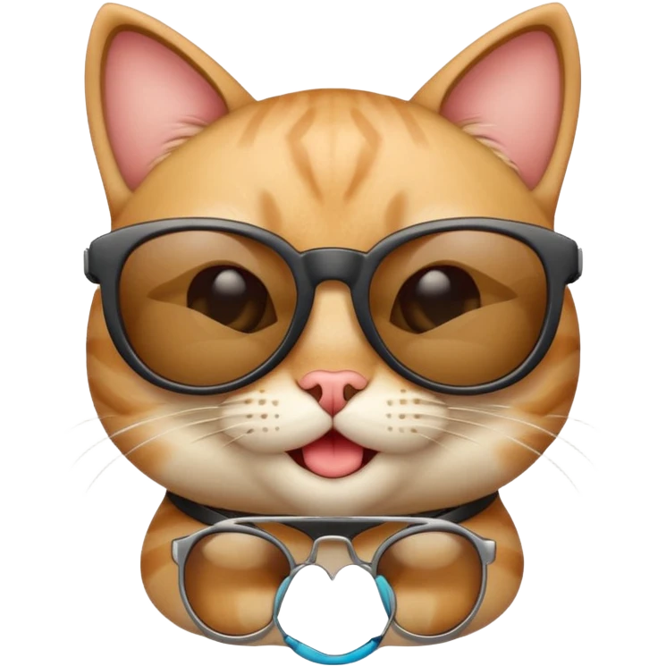 playful cat with cool sunglasses, winking emoji