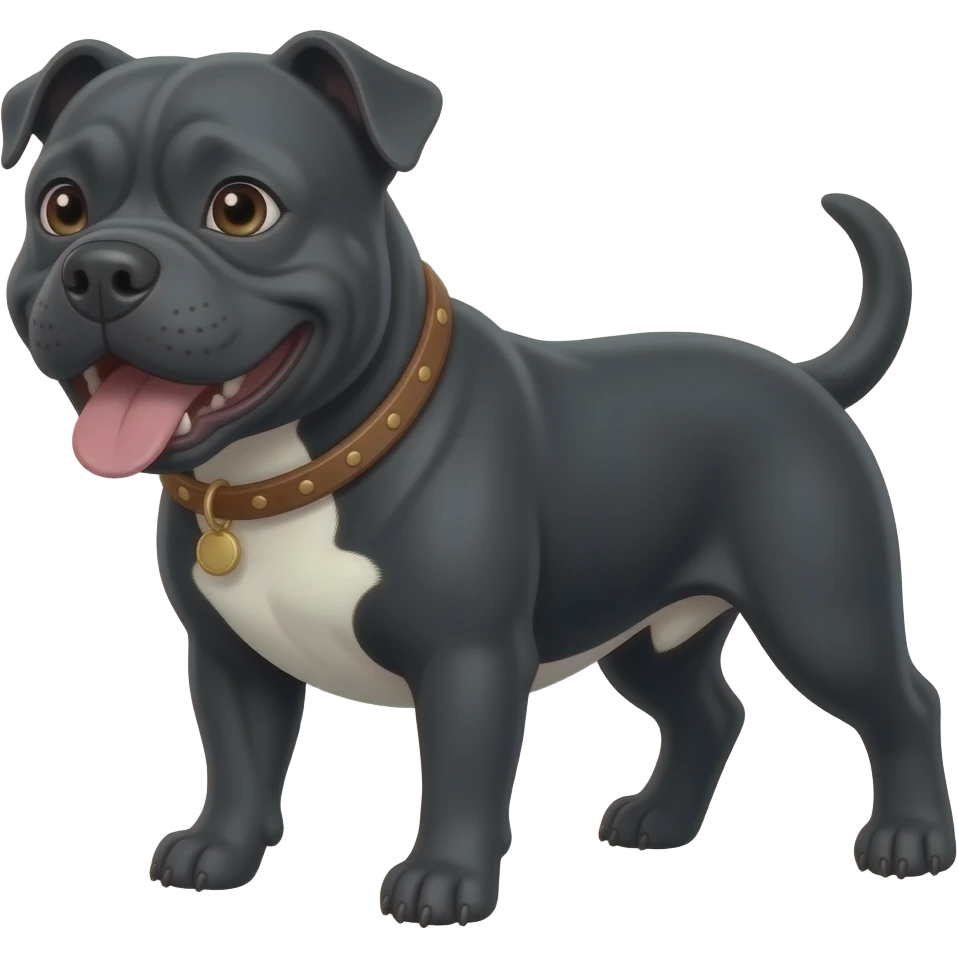 black staffy smiling emoji