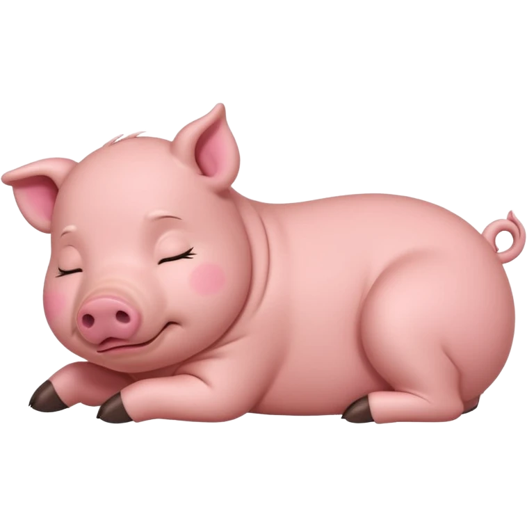 brown cute minipig full body, sleeping emoji