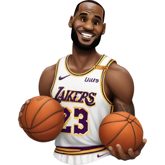 LeBron James sur un ballen debasket emoji