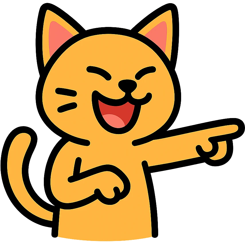 cat pointing and laughing at you emoji