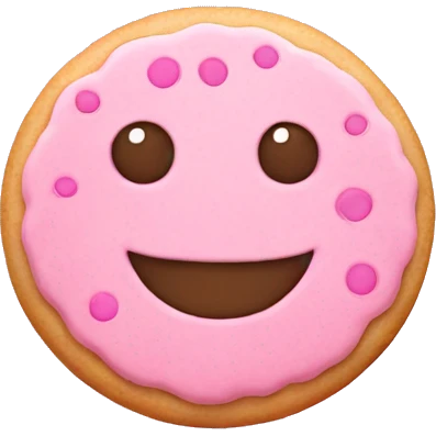 Cute pink cookie emoji