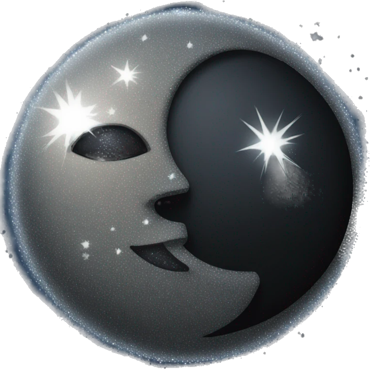 Black moon with sparkles emoji