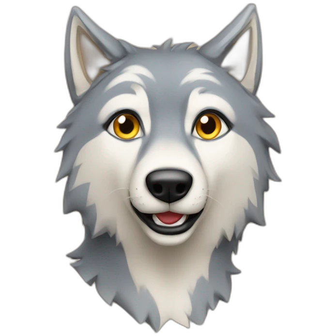 Loup avec une tortu emoji