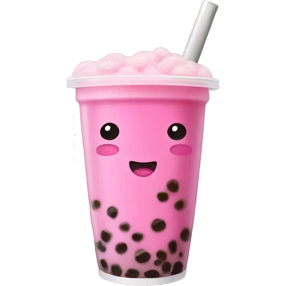 Pink boba tea emoji