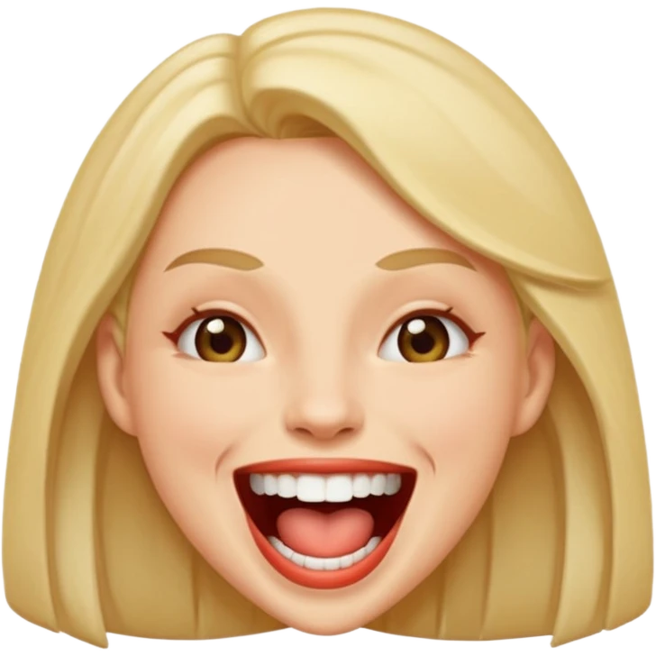 woman laugh her mouth wide open emoji