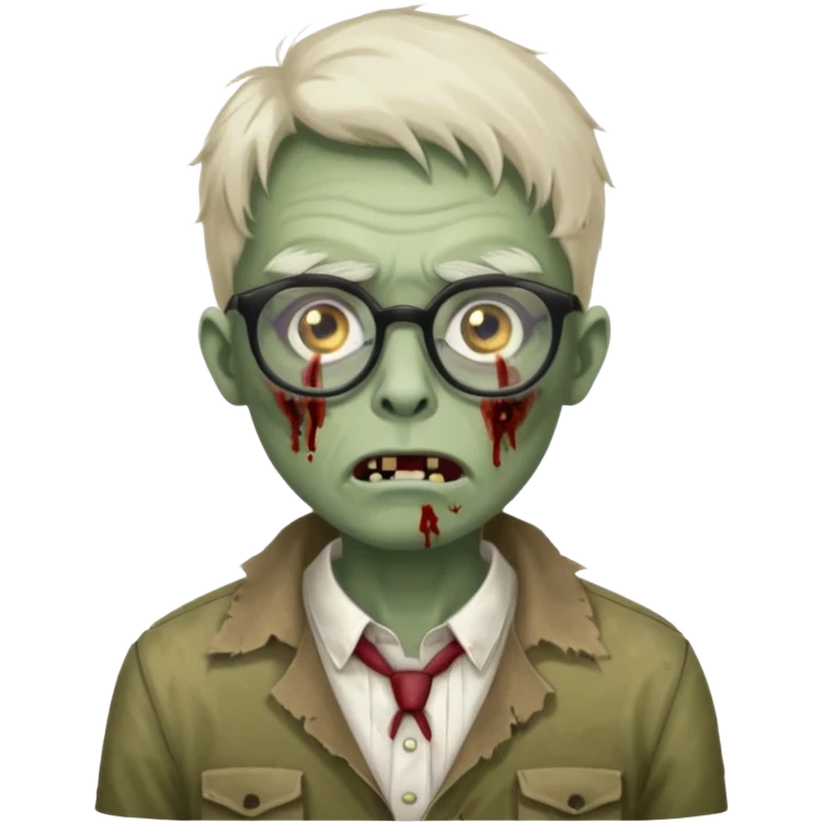 zombie with big eye glass emoji