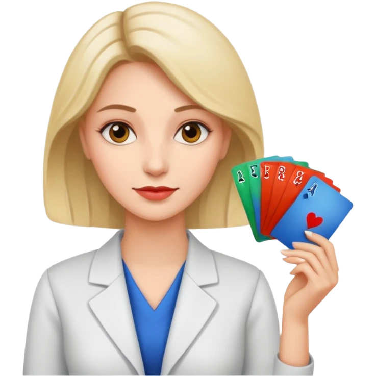 девушка психолог с картами  emoji