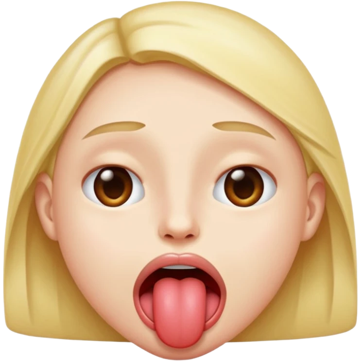 Genetic face with widened eyes and tongue out in the middle  emoji