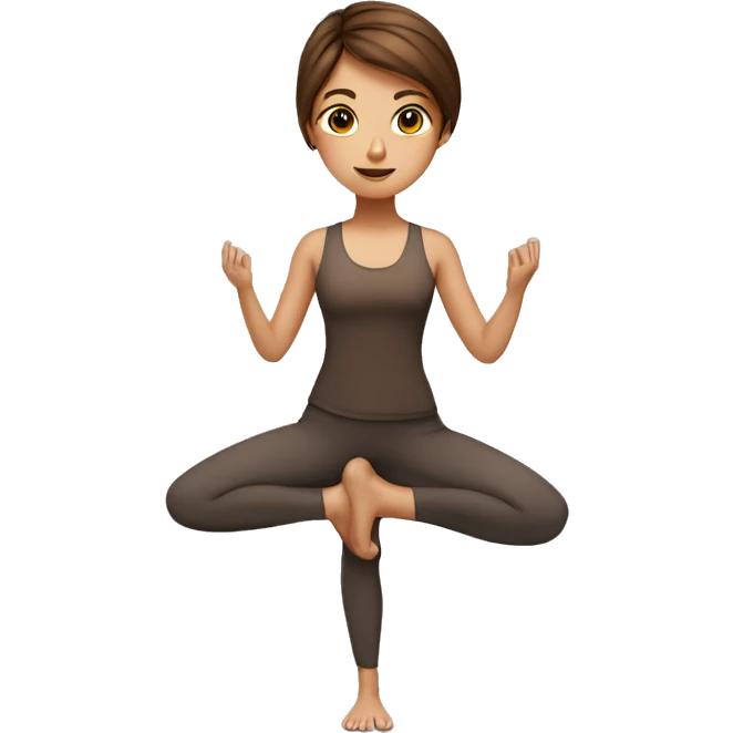 Brown hair yoga girl emoji