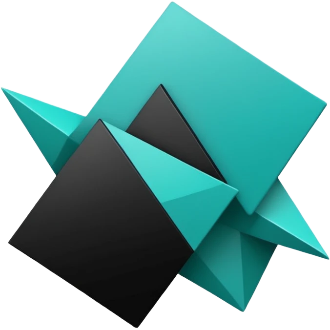 teal green with black, management logo emoji