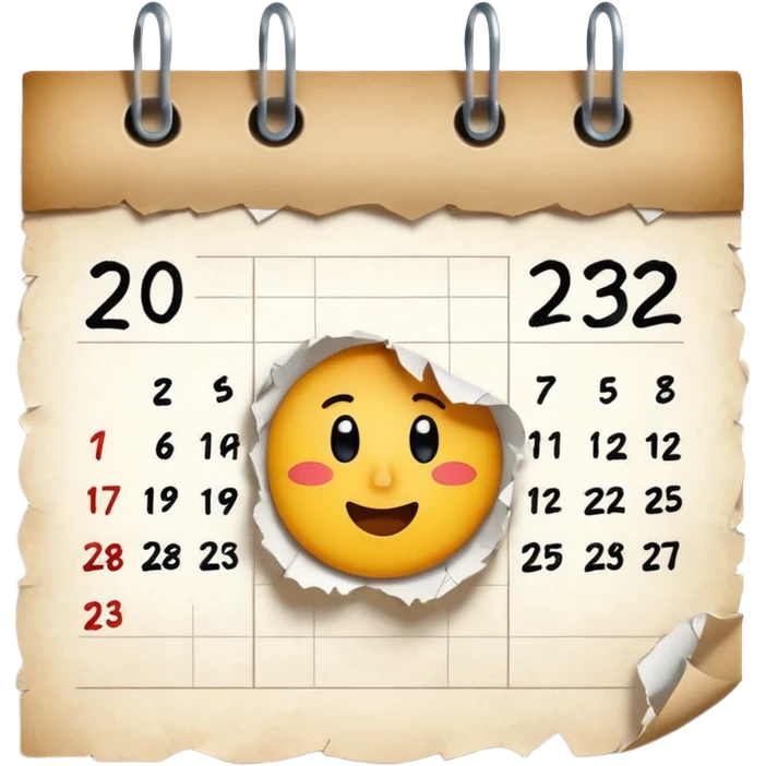calendar with handwritten '2 days' emoji