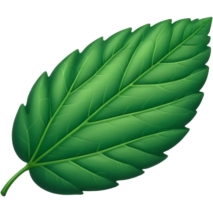 One Oval, non spikey Green Leaf emoji