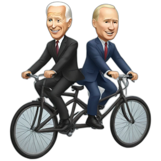 Biden,Putin riding bicycles emoji