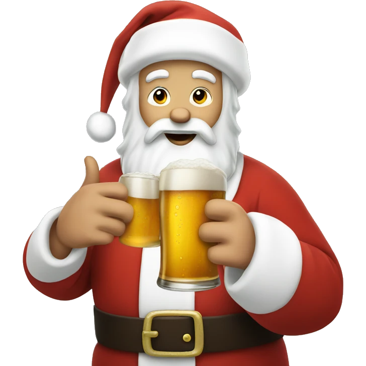 santa drinking beer  emoji