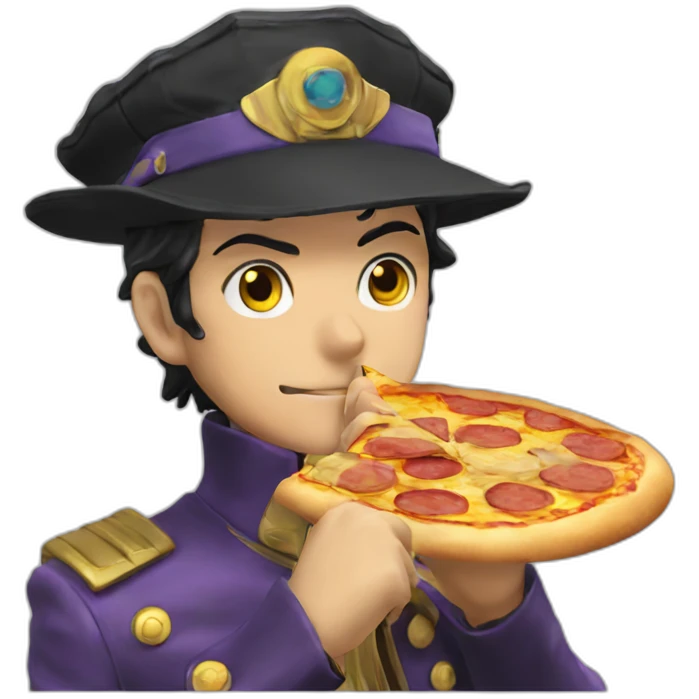 Jotaro eating pizza emoji