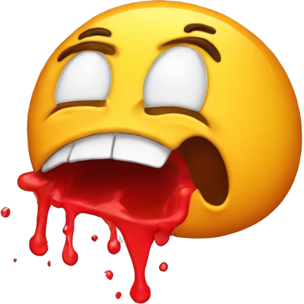 Emoji puking red emoji