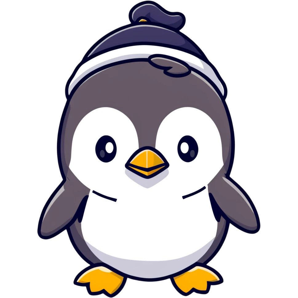 penguin with a Discord hat emoji
