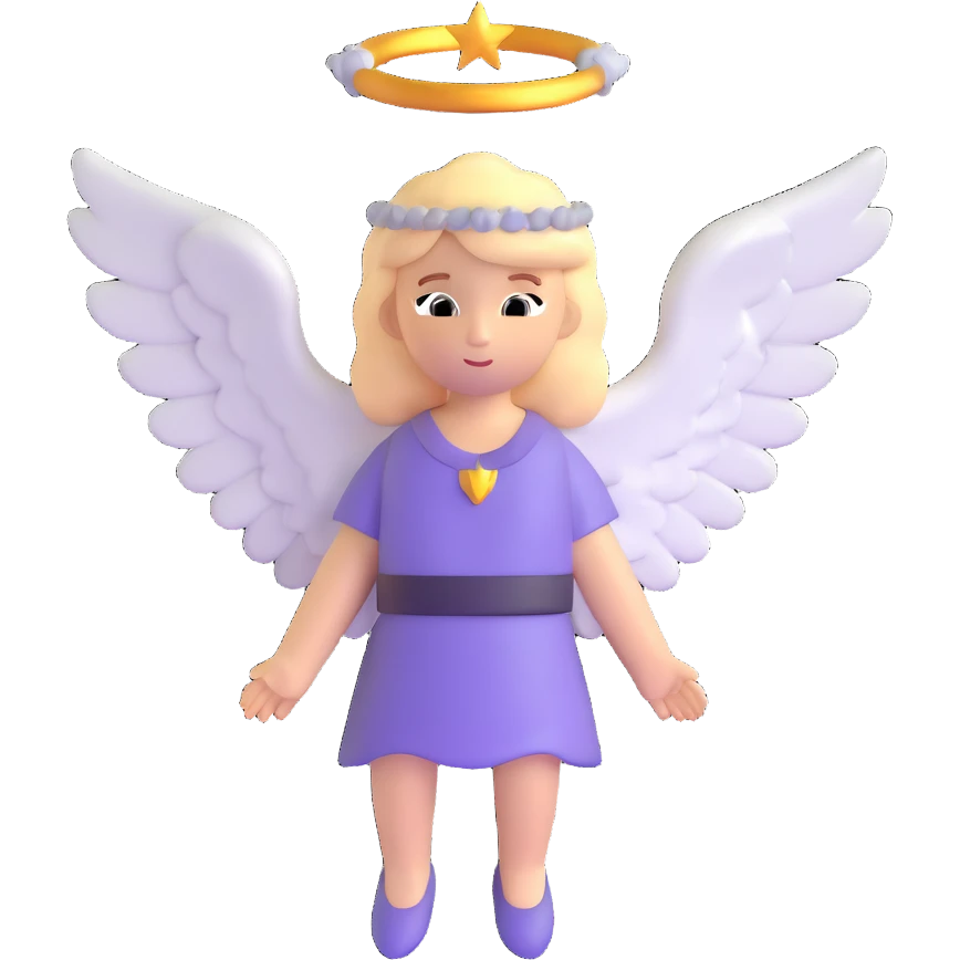 guardian angel with wings and halo from bible emoji