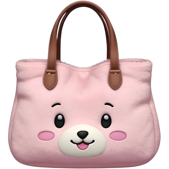 Aesthetic pink plush tote bag emoji