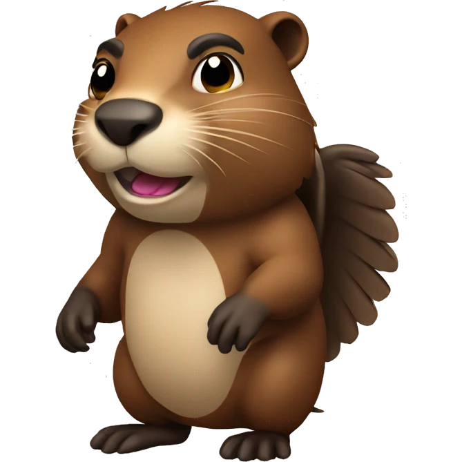 Left facing beaver with wing emoji