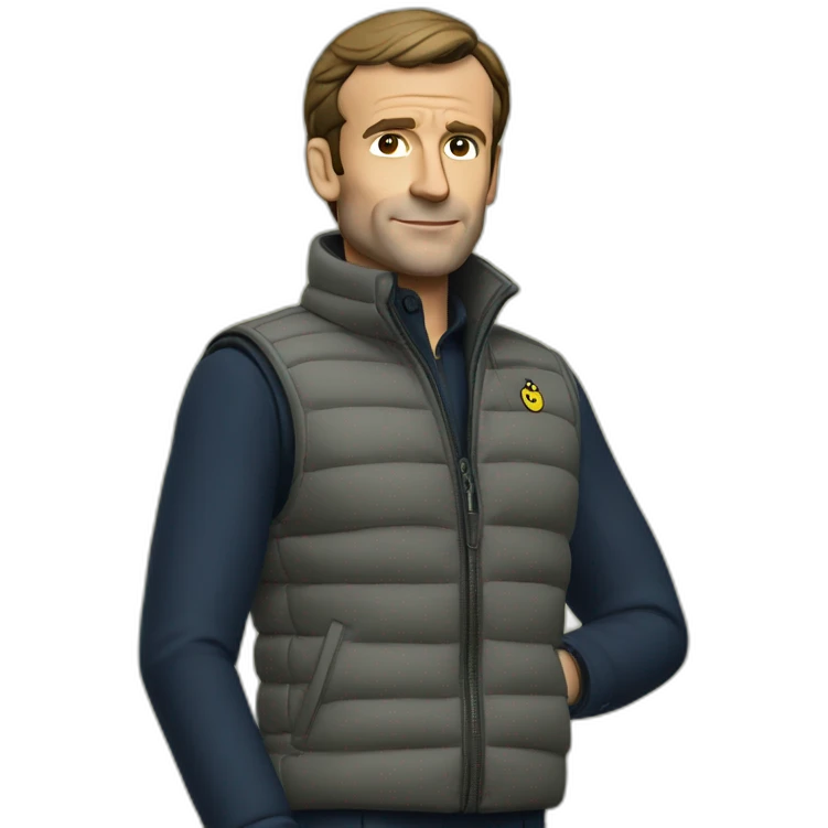 Macron en gilet jaune emoji