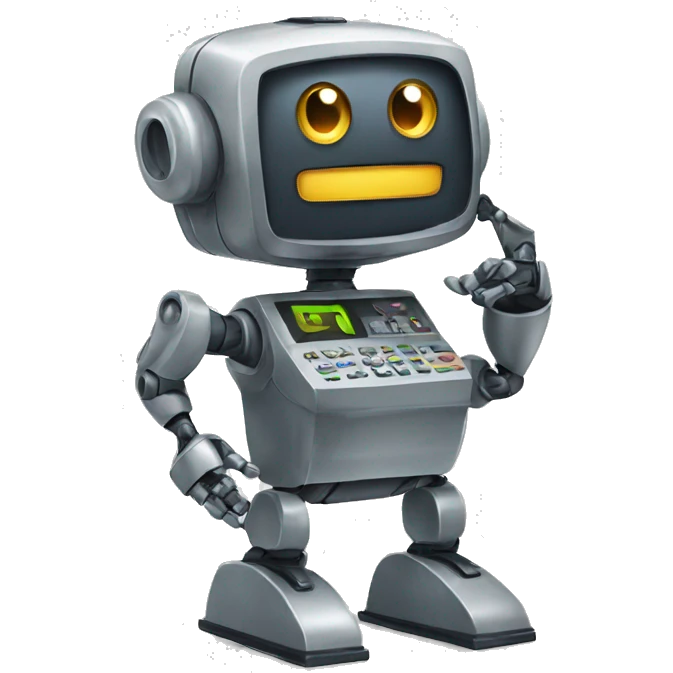 robot on telephone emoji