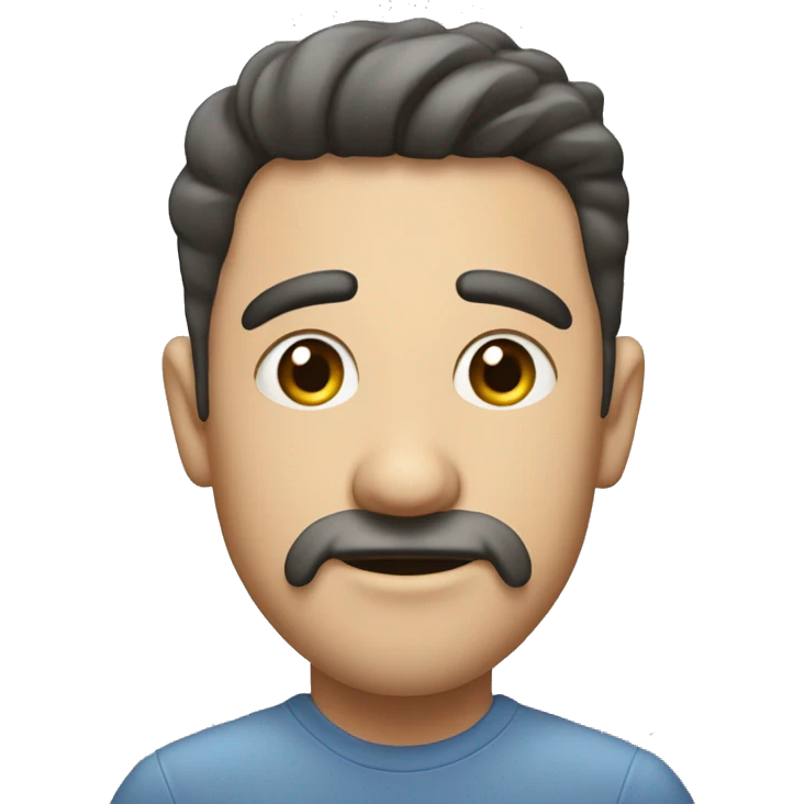 Rostro persona con dos dedos a los lados de la cabeza haciendo el movimiento de comillas  emoji