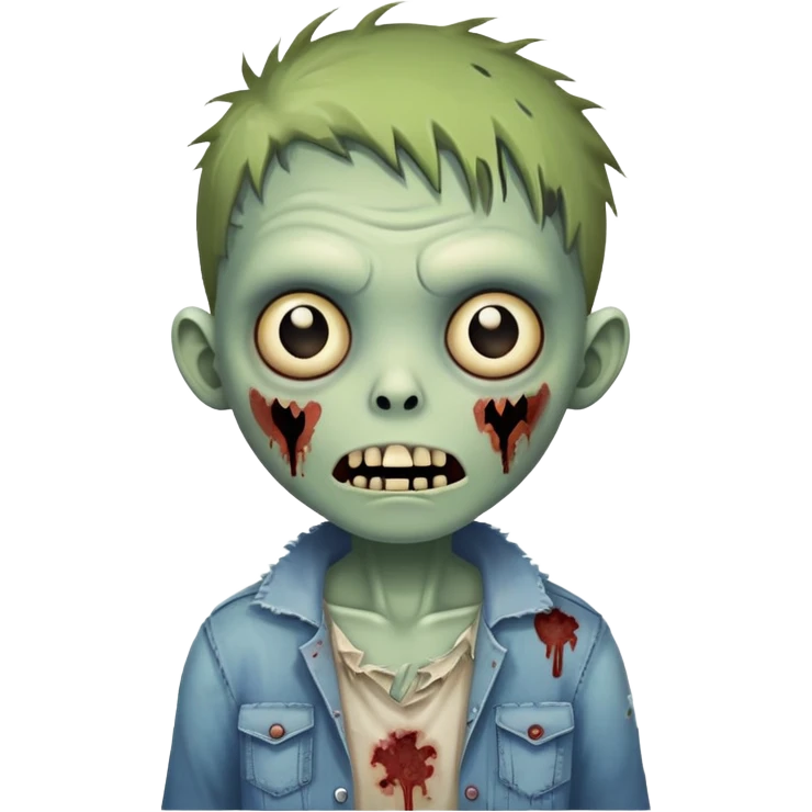 cute zombie with a small smile emoji