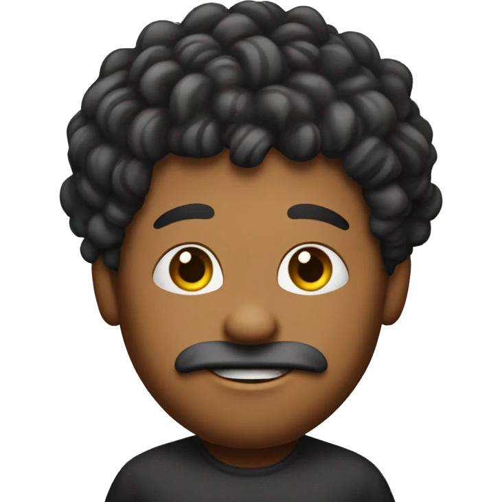 chico de piel oscura con rizos emoji
