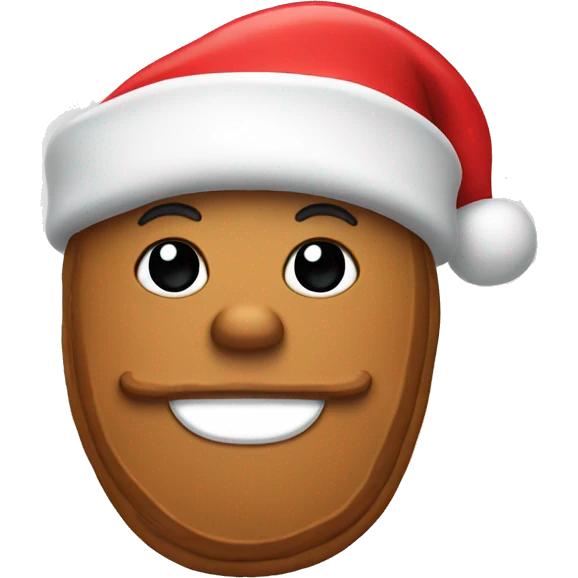 Gingerbread wearing Santa hat emoji