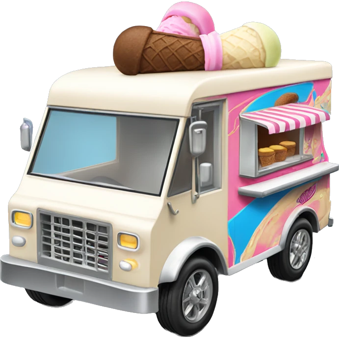 1917 Hot wheels style ice cream food truck emoji