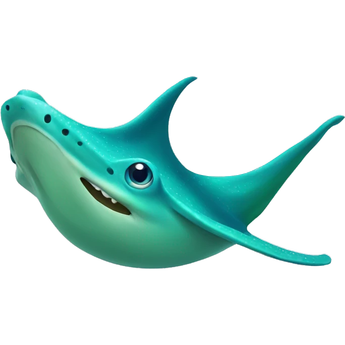 blue and green stingray that is cheering emoji