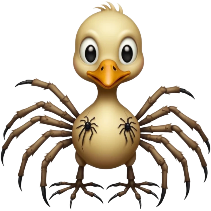 Zombie duckling with spider legs horror emoji