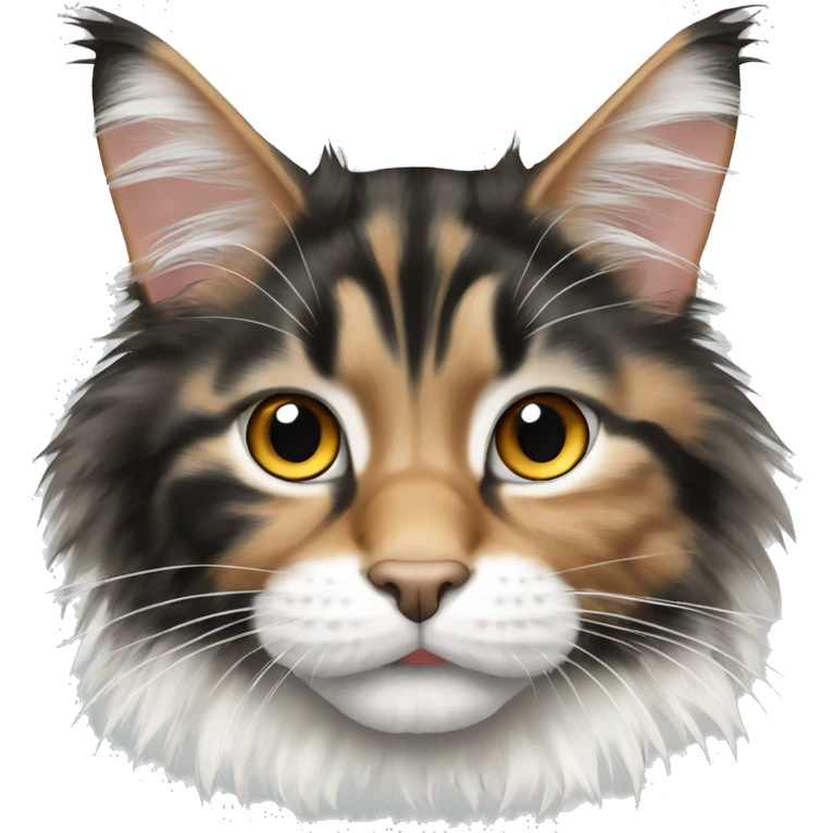 Mainecoon with black white and ginger emoji