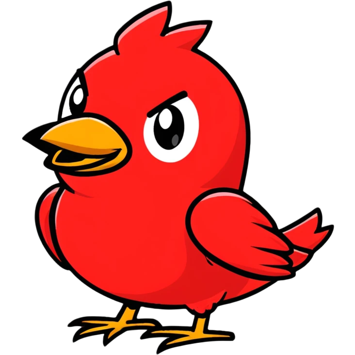 red angry bird emoji