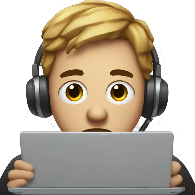 emoji of a person with black circles in his eyes and this person with his laptop sad emoji
