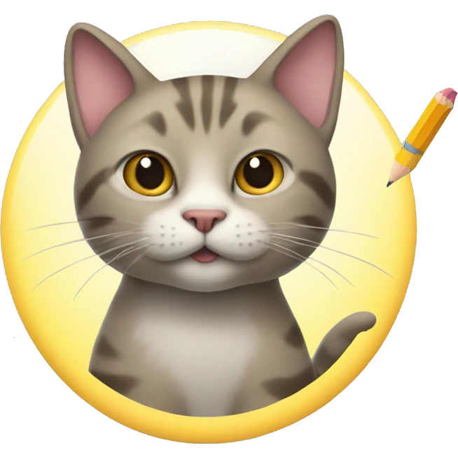 cat with pencil emoji