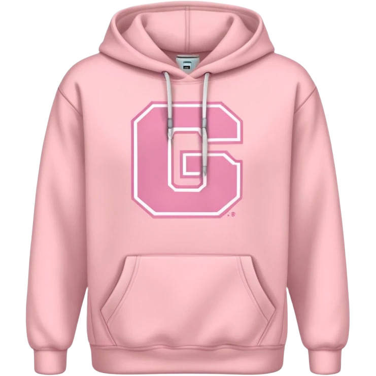 Powder pink hoodie with college sign, just cloth emoji