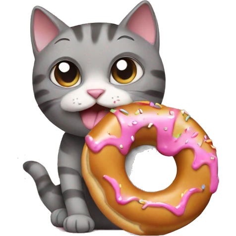 cat eating donut emoji