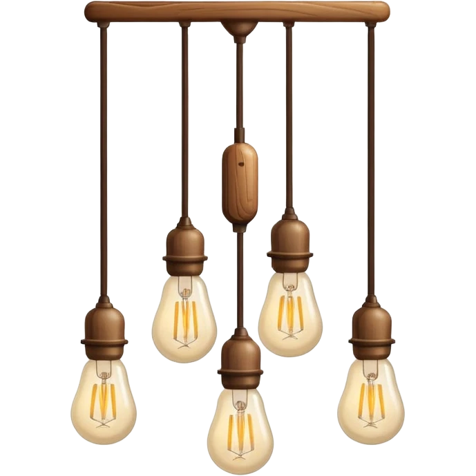 create an icon for a lamp with wooden stick and 3 bulbs hanging with a cable emoji