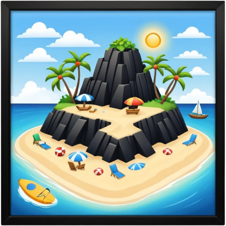 island infrastructure with a beach emoji