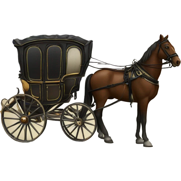 a man sits in a horse-drawn carriage from Russia in the 19th century emoji