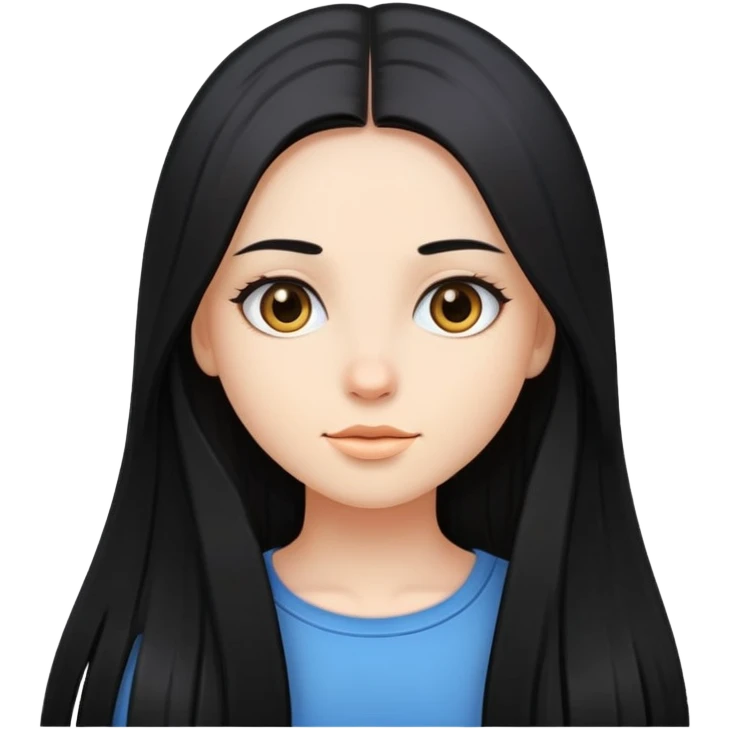 girl with long black straight hair emoji